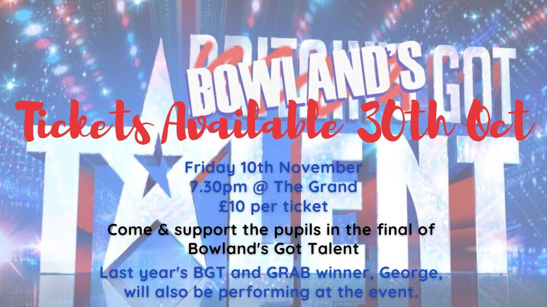 Support Bowland at The Grand for Bowland’s Got Talent – tickets go on sale 30th October